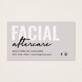 Any Color Facial Aftercare Instructionsカード (正面)