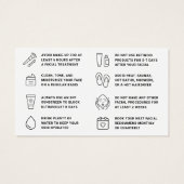 Any Color Facial Aftercare Instructionsカード (裏面)