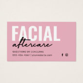 Any Color Facial Aftercare Instructionsカード (正面)