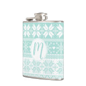 Any Color Fair Isle Winterセーターモノグラム フラスク (左)