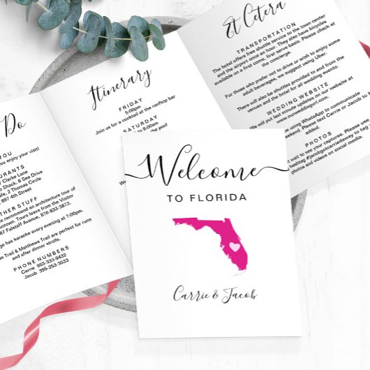 Any Color Floridaの歓迎結婚バッグ日程 三つ折りプログラム
