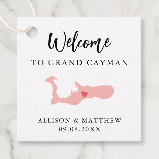 Any Color Grand Cayman 結婚's Welcomeバッグ フェイバータグ (正面)