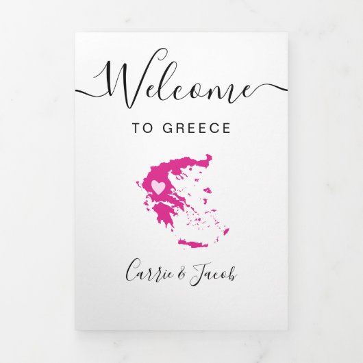 Any Color Greeceの歓迎結婚バッグの日程 三つ折りプログラム (カバー)