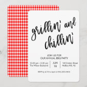 ANY COLOR - Grillin and Chillin BBQ招待状 招待状 (正面/裏面)