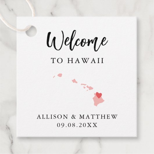 Any Color Hawaii 結婚's Welcomeバッグ フェイバータグ (正面)