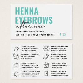 Any Color Henna Brows Tint Aftercare Card