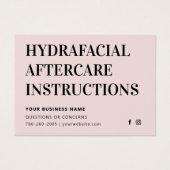 Any Color HydraFacialアフターケアアドバイスカード (正面)