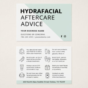 Any Color HydraFacialアフターケア指示カード