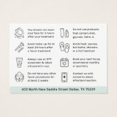 Any Color HydraFacialアフターケア指示カード (裏面)