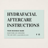 Any Color HydraFacialアフターケア指示カード (正面)