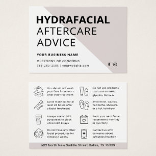 Any Color HydraFacialアフターケア指示カード
