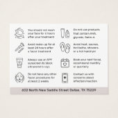 Any Color HydraFacialアフターケア指示カード (裏面)