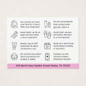 Any Color HydraFacialアフターケア指示カード (裏面)