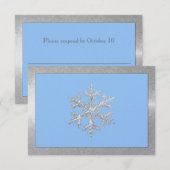 Any Color Icy Snowflakes Holiday Party RSVP (正面/裏面)