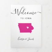 Any Color Iowaの結婚ようこそ旅程と手紙 三つ折りプログラム (カバー)