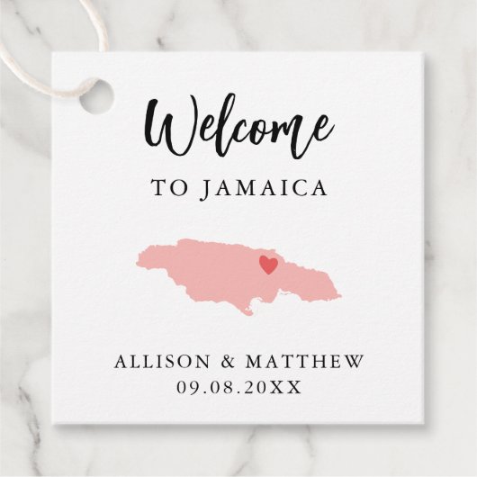 Any Color Jamaica'結婚s Welcomeバッグ フェイバータグ (正面)