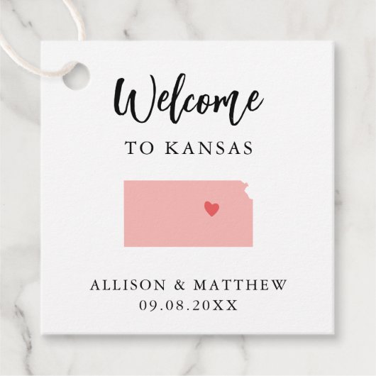 Any Color Kansas 結婚's Welcomeバッグ フェイバータグ (正面)