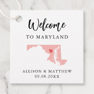 Any Color Maryland結婚's Welcomeバッグ フェイバータグ