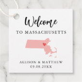 Any Color Massachusetts 結婚's Welcomeバッグ フェイバータグ (正面)