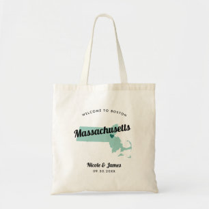 Any Color Massachusetts Mapの結婚Welcomeバッグ、 トートバッグ