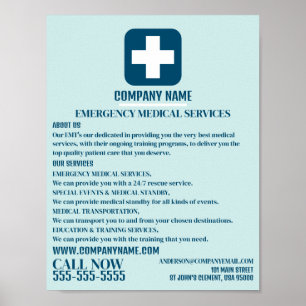 Any Color Medical Symbol、EMT、救急医療隊員 ポスター