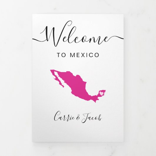 Any Color Mexicoマップの結婚ようこそ旅程 三つ折りプログラム (カバー)