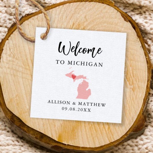 Any Color Michigan 結婚's Welcomeバッグ フェイバータグ