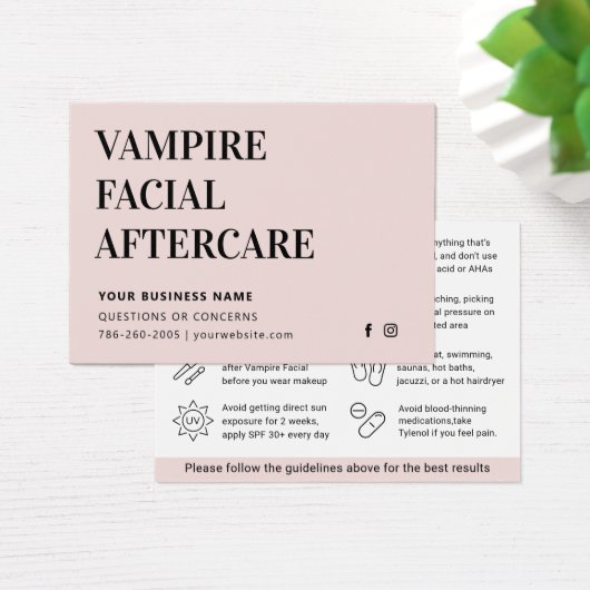 Any Color Micronedling After Care Instruction Card (デスク)