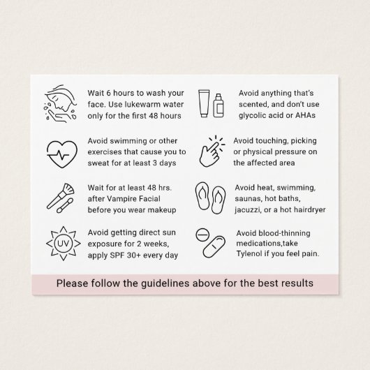 Any Color Micronedling After Care Instruction Card (裏面)