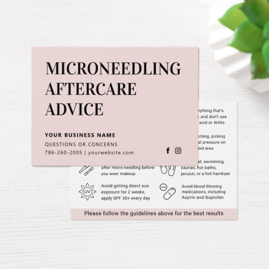 Any Color Micronedling After Care Instruction Card (デスク)