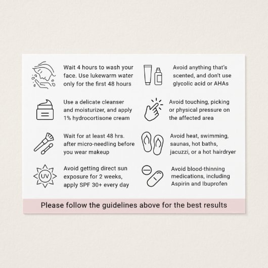 Any Color Micronedling After Care Instruction Card (裏面)