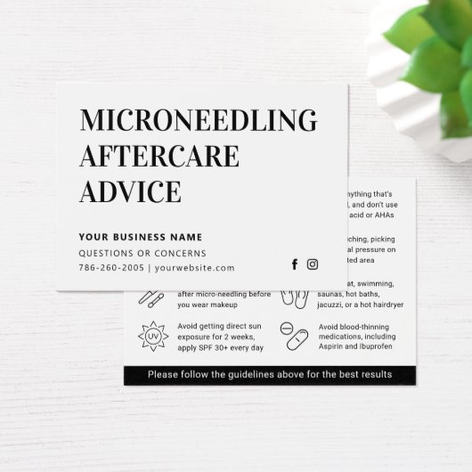 Any Color Micronedling After Care Instruction Card (デスク)