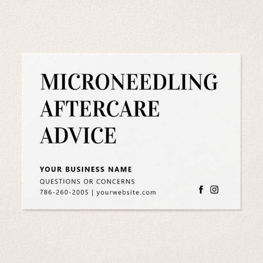 Any Color Micronedling After Care Instruction Card (正面)