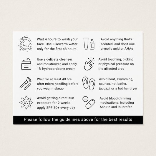 Any Color Micronedling After Care Instruction Card (裏面)