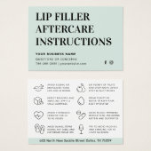 Any Color Mint Lip Filler Botox AfterCareカード (正面&裏面)