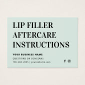 Any Color Mint Lip Filler Botox AfterCareカード (正面)