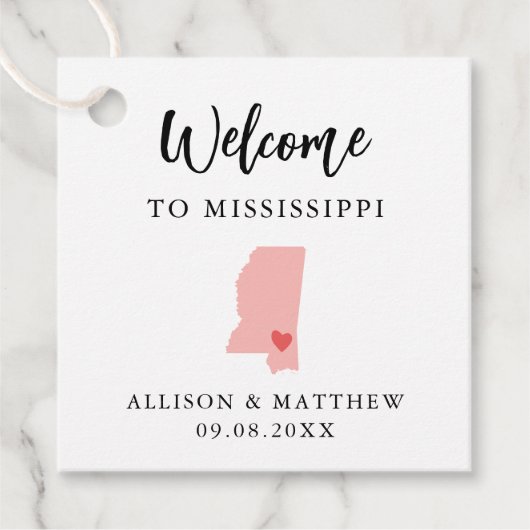 Any Color Missicipyの結婚歓迎バッグ フェイバータグ (正面)