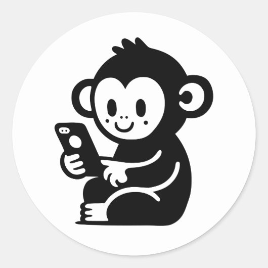Any Color Monkey Phone ラウンドシール (正面)