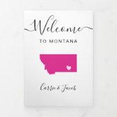 Any Color Montanaマップの結婚ようこそ旅程 三つ折りプログラム (カバー)