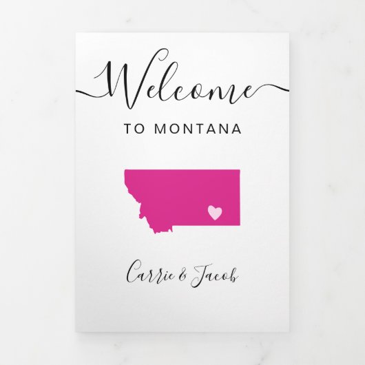 Any Color Montanaマップの結婚ようこそ旅程 三つ折りプログラム (カバー)