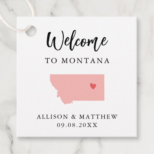 Any Color Montana'結婚s Welcomeバッグ フェイバータグ (正面)