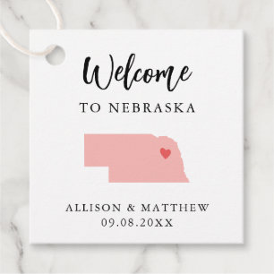 Any Color Nebraskaの歓迎結婚バッグ フェイバータグ