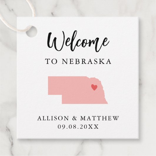 Any Color Nebraskaの歓迎結婚バッグ フェイバータグ (正面)