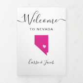 Any Color Nevada Mapの結婚ようこそ旅程 三つ折りプログラム (カバー)