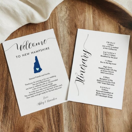 Any Color New Hampshireの結婚ウェルカム旅程