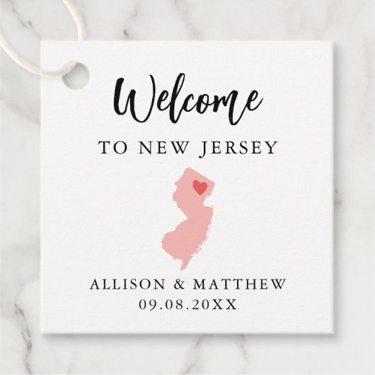 Any Color New Jerseyの結婚歓迎バッグ フェイバータグ (正面)