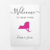 Any Color New Yorkマップの結婚ようこそ旅程 三つ折りプログラム (カバー)