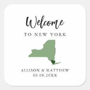 Any Color New York 結婚's WelcomeバッグまたはBox スクエアシール