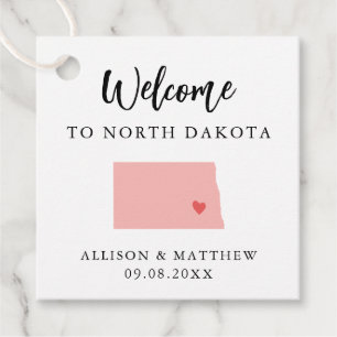 Any Color North Dakota'結婚s Welcomeバッグ フェイバータグ