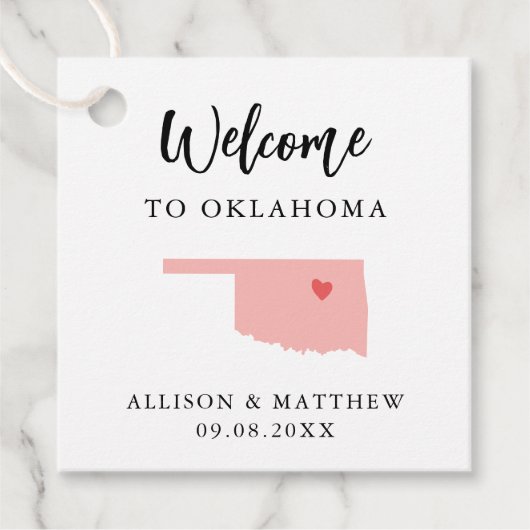 Any Color Oklahomaの結婚Welcomeバッグ フェイバータグ (正面)